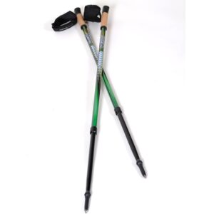 BungyPump SportsFitness -kävelysauvat vihreällä rungolla ja korkkikahvoilla